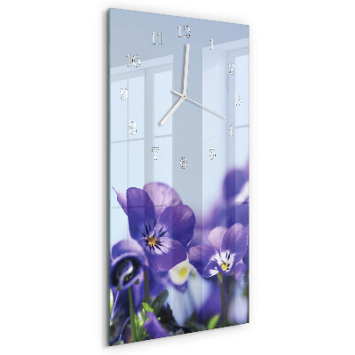 Vertical wall clock Flowers