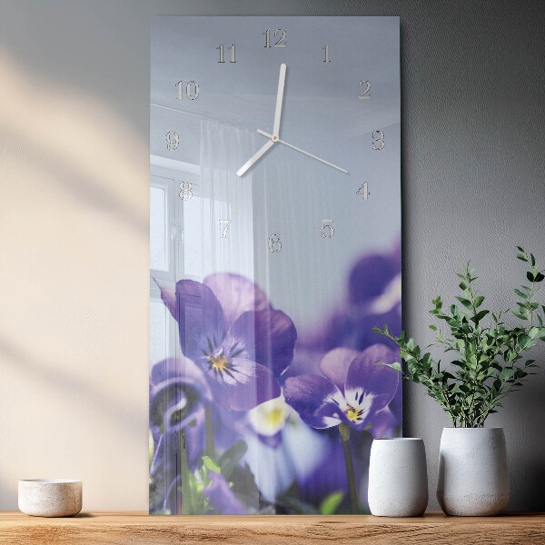 Vertical wall clock Flowers