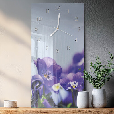 Vertical wall clock Flowers