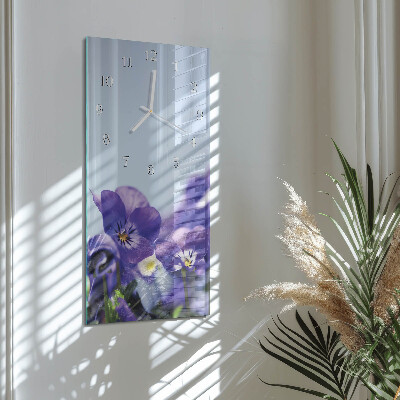 Vertical wall clock Flowers