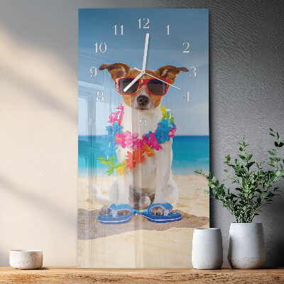Vertical wall clock Dog