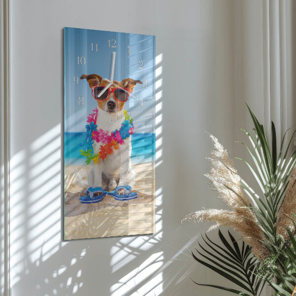 Vertical wall clock Dog