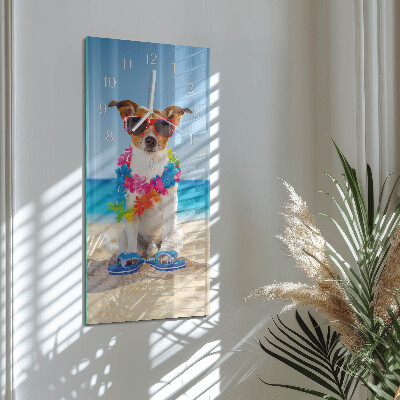 Vertical wall clock Dog