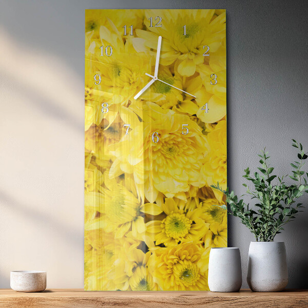 Vertical wall clock Flowers