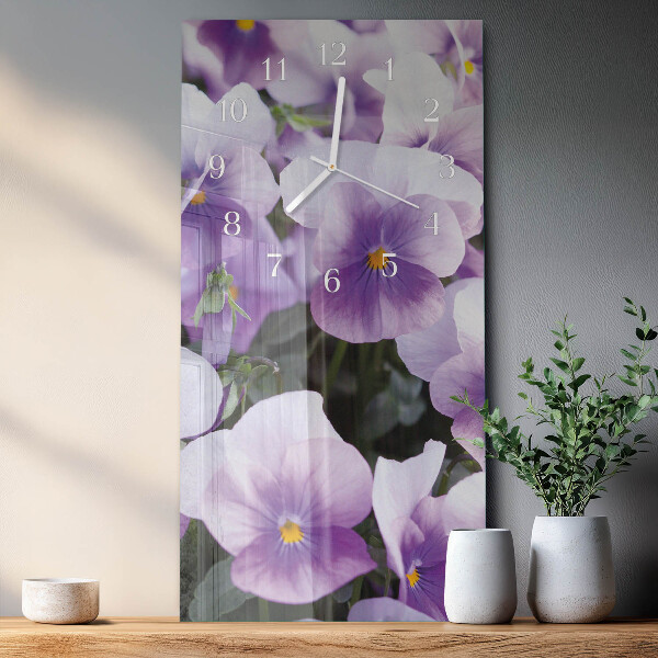 Vertical wall clock Flowers