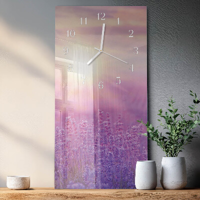 Vertical wall clock Lavender