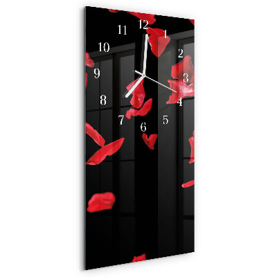 Vertical wall clock Rose Petals