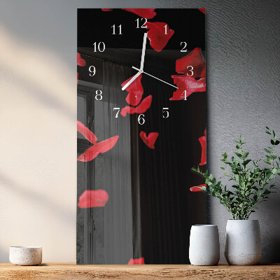 Vertical wall clock Rose Petals