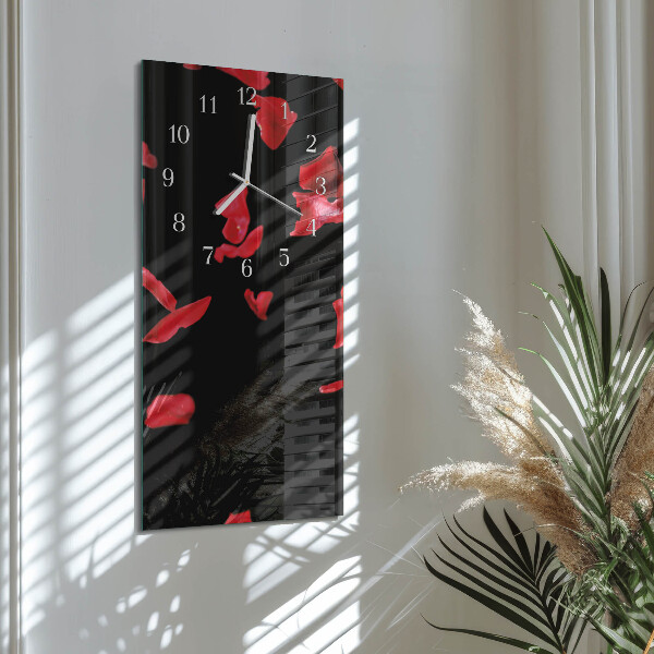 Vertical wall clock Rose Petals