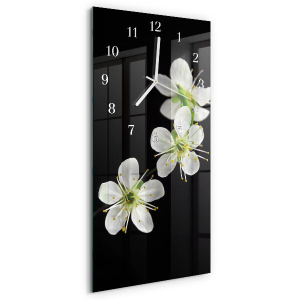 Vertical wall clock Flowers