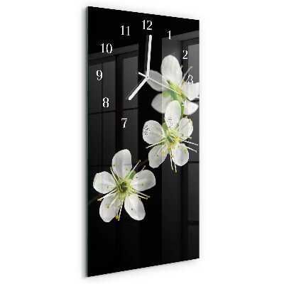 Vertical wall clock Flowers