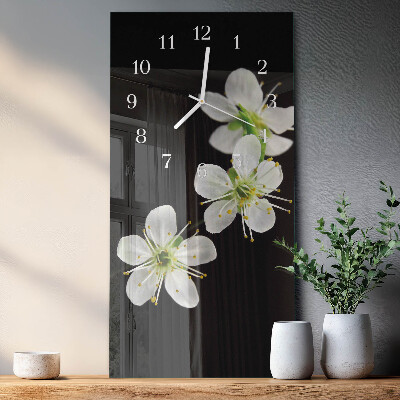 Vertical wall clock Flowers
