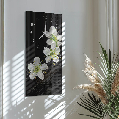 Vertical wall clock Flowers