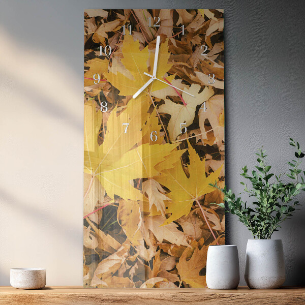 Vertical wall clock Leaves