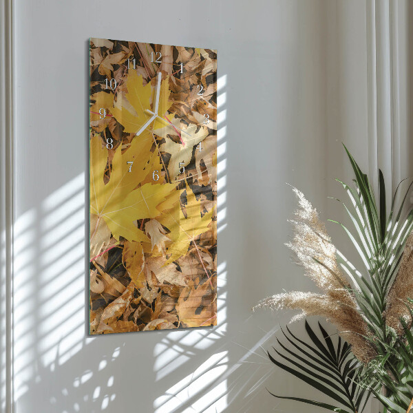Vertical wall clock Leaves