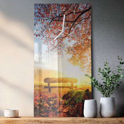 Vertical wall clock Bench in the Park