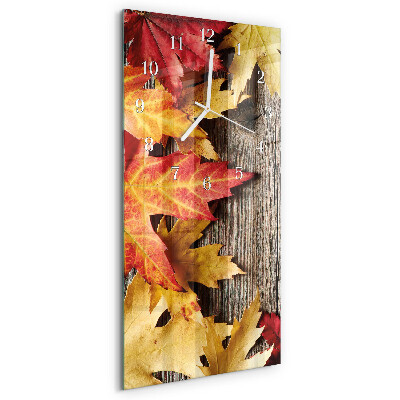 Vertical wall clock Leaves
