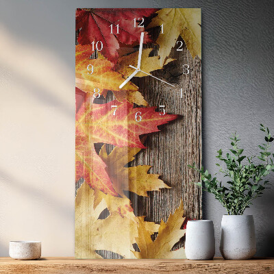 Vertical wall clock Leaves