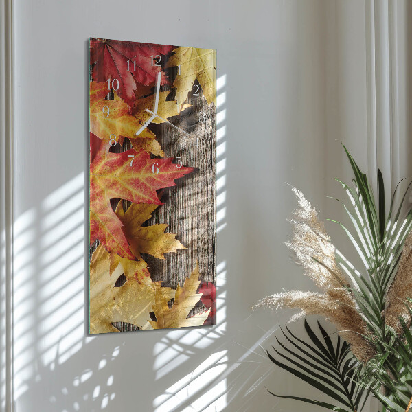 Vertical wall clock Leaves