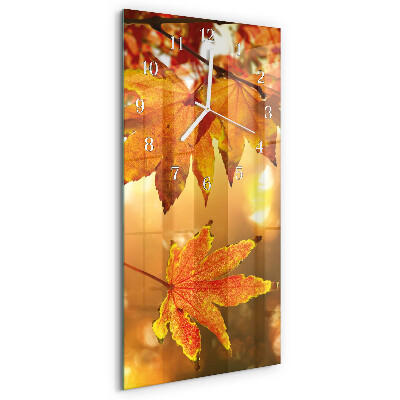 Vertical wall clock Leaves