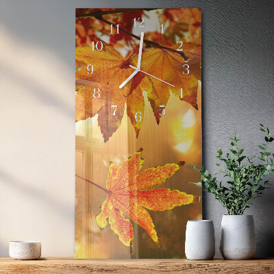 Vertical wall clock Leaves