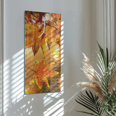 Vertical wall clock Leaves