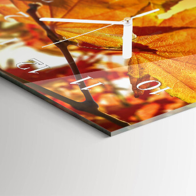 Vertical wall clock Leaves