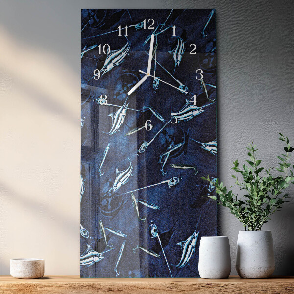 Vertical wall clock Fish