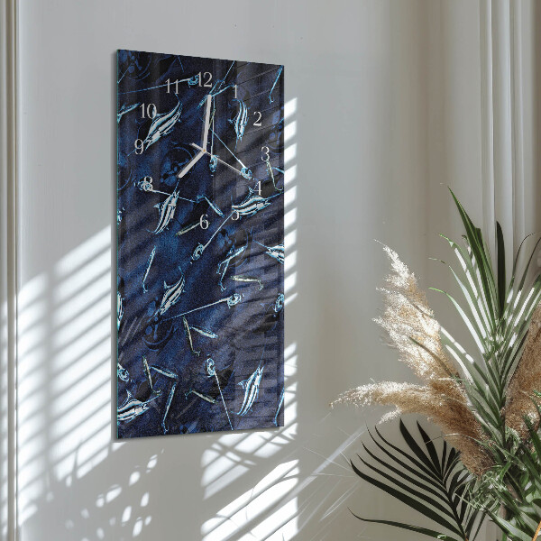 Vertical wall clock Fish