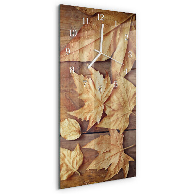 Vertical wall clock Leaves