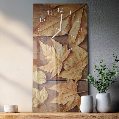 Vertical wall clock Leaves