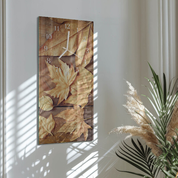 Vertical wall clock Leaves