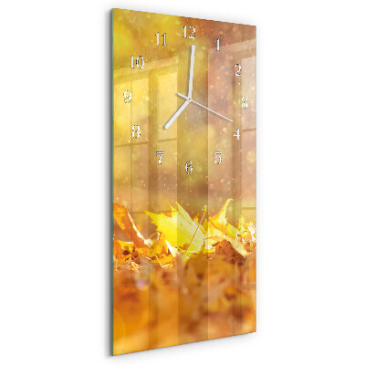 Vertical wall clock Leaves