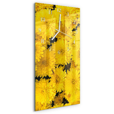 Vertical wall clock Flowers