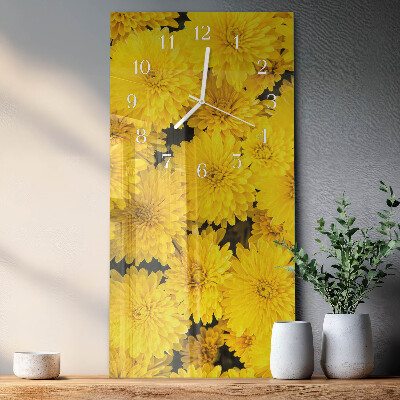 Vertical wall clock Flowers