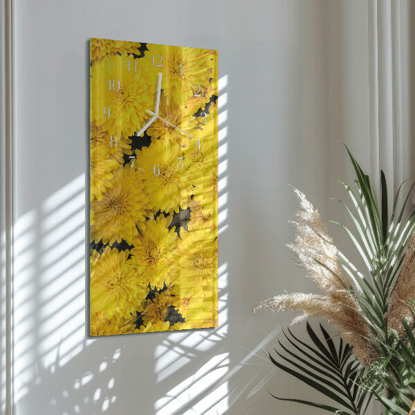 Vertical wall clock Flowers