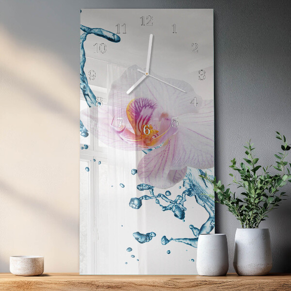 Vertical wall clock Orchid