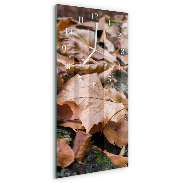 Vertical wall clock Leaves
