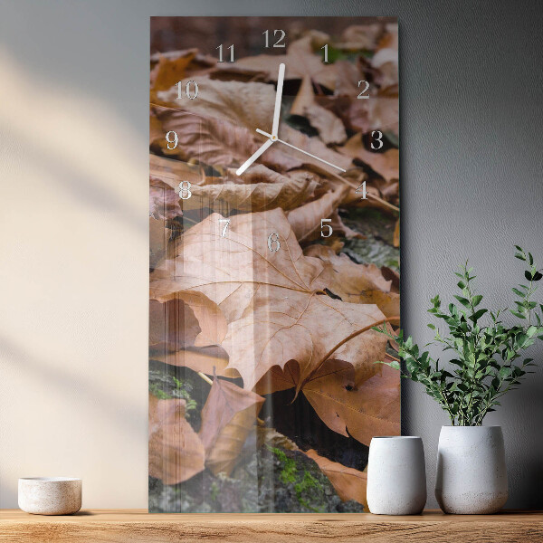 Vertical wall clock Leaves
