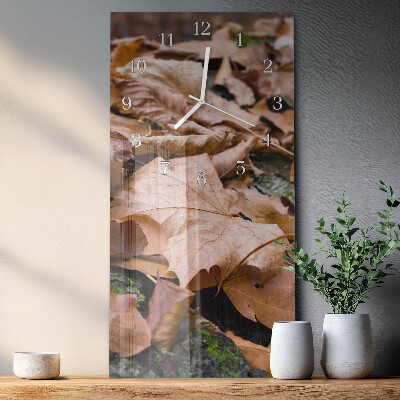 Vertical wall clock Leaves