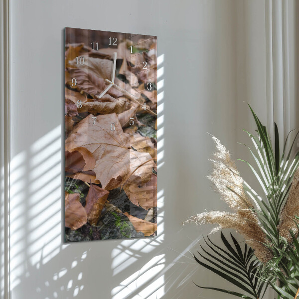 Vertical wall clock Leaves