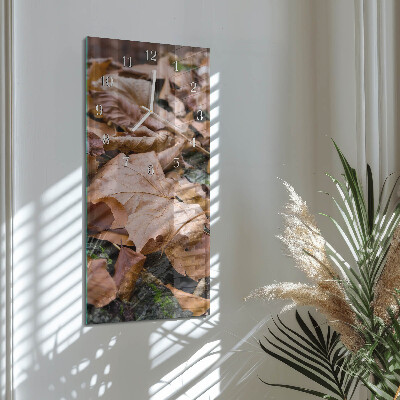 Vertical wall clock Leaves