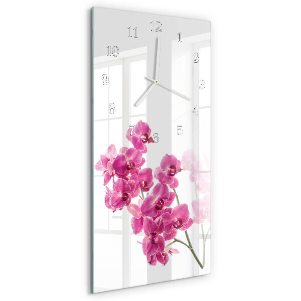Vertical wall clock Orchids