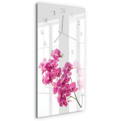 Vertical wall clock Orchids