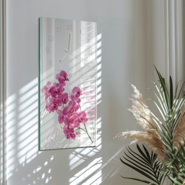 Vertical wall clock Orchids
