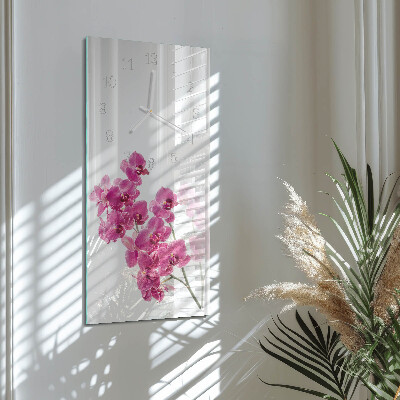 Vertical wall clock Orchids