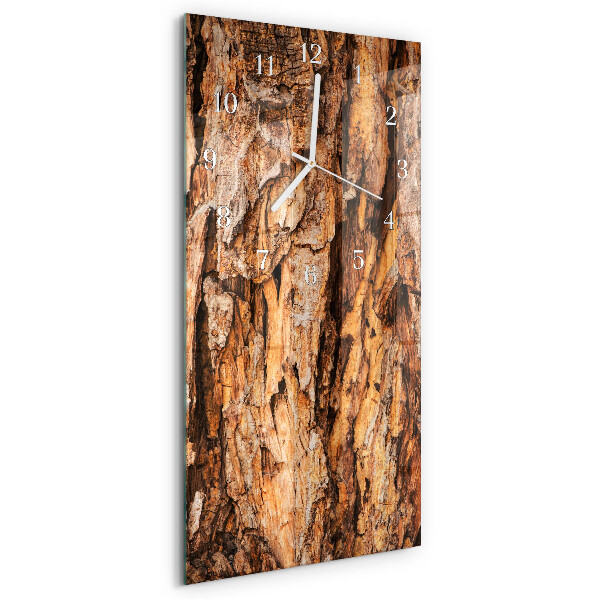 Vertical wall clock Tree Bark