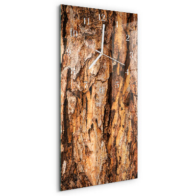 Vertical wall clock Tree Bark