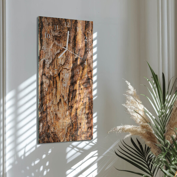 Vertical wall clock Tree Bark