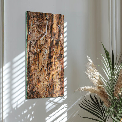 Vertical wall clock Tree Bark
